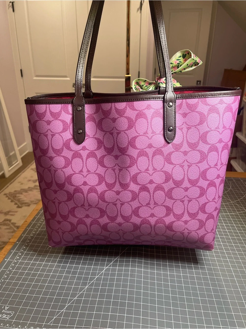 Coach Color Block Reversible City Tote Handbag